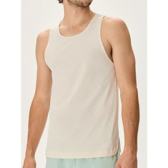 NWT OUTDOOR VOICES Men's Gridtesk Breezy Tank Sz XXS Dark Sky Blue - Picture 2 of 7